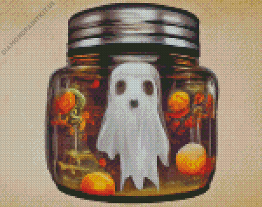 Halloween Ghost In Jar Diamond Painting