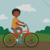 Happy Little Boy Riding Bike Diamond Painting