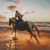 Horse Riding at Beach Diamond Painting