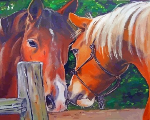 Horse Couple Animals Art Diamond Painting