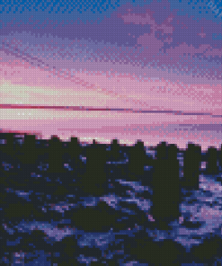 Humber Bridge In Purple Sunset Diamond Painting