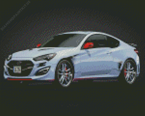 Hyundai Genesis Blue Car Diamond Painting