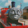 James The Red Engine Diamond Painting