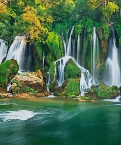 Kravica Waterfall Bosnia Diamond Painting