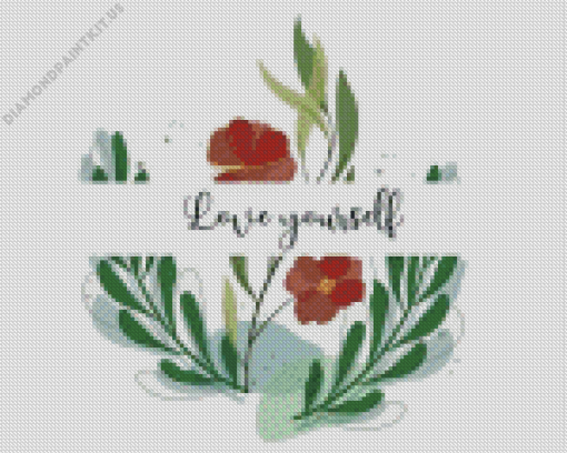 Love Yourself Floral Art Diamond Painting