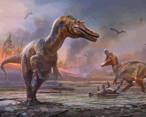 Mad Dinosaurs Fighting Diamond Painting