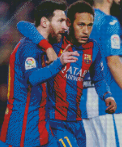 Messi With Neymar Diamond Painting