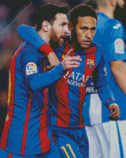 Messi With Neymar Diamond Painting