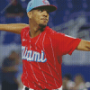Miami Marlins Baseball Player Diamond Painting