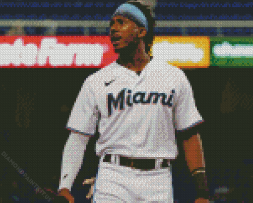 Miami Marlins Baseball Team Player Diamond Painting