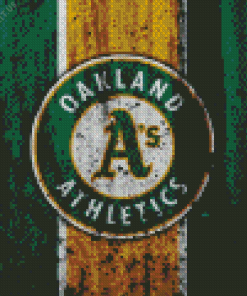 Oakland As Logo Splatter Art Diamond Painting