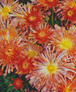 Peach Chrysanthemum Diamond Painting
