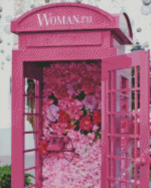 Pink Flower Booth Diamond Painting