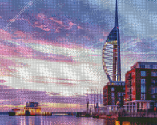 Portsmouth Tower at Sunset Diamond Painting