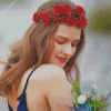 Pretty Red Floral Woman Diamond Painting