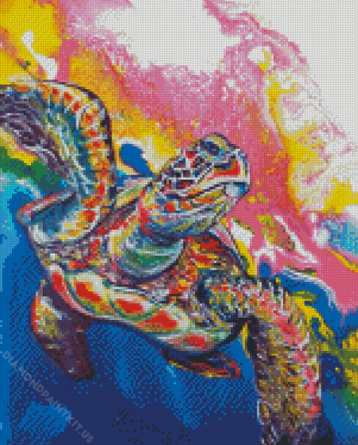 Psychedelic Sea Turtle Underwater Diamond Painting