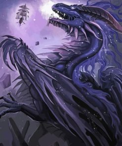 Purple Space Dragon Art Diamond Painting