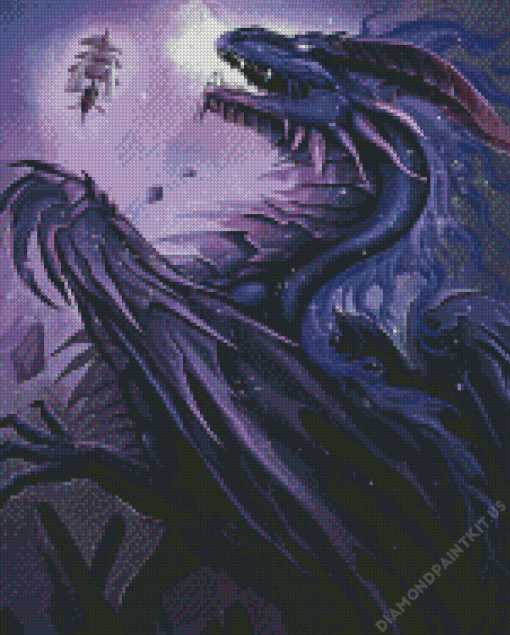 Purple Space Dragon Art Diamond Painting