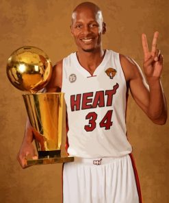 Ray Allen with Championship Trophy Diamond Painting