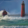 Red Lighthouse Diamond Painting