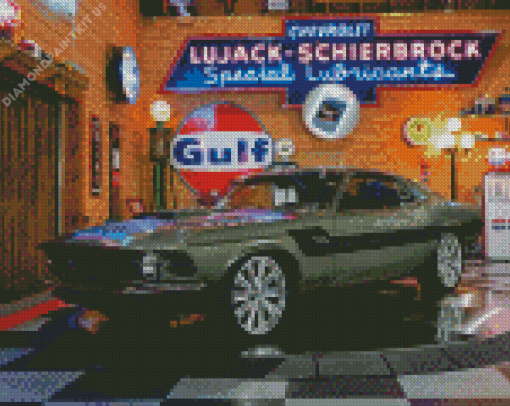 Retro 1970 Ford Mustang Car Diamond Painting