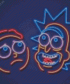 Rick and Morty Neon Light Diamond Painting
