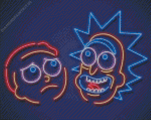 Rick and Morty Neon Light Diamond Painting