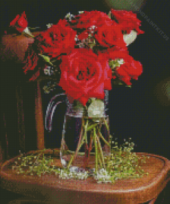 Roses On Chair Diamond Painting