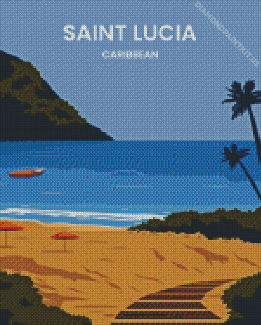 Saint Lucia Beach Poster Diamond Painting