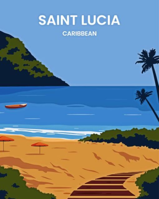 Saint Lucia Beach Poster Diamond Painting