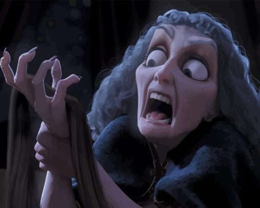 Scared Mother Gothel Diamond Painting