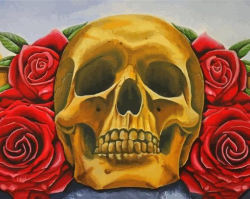 Scary Skulls And Roses Diamond Painting