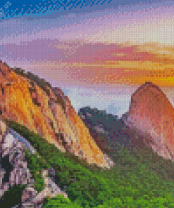 Seoraksan Mountain Sunset Diamond Painting