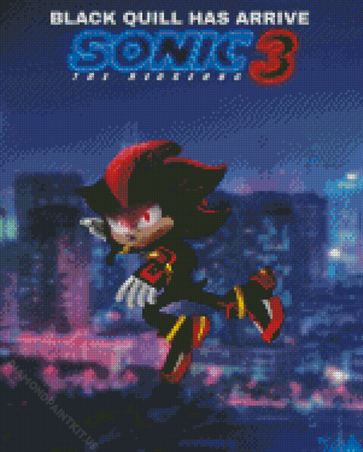 Shadow Sonic Poster Diamond Painting