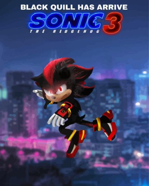 Shadow Sonic Poster Diamond Painting