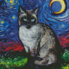 Starry Night Cat Diamond Painting