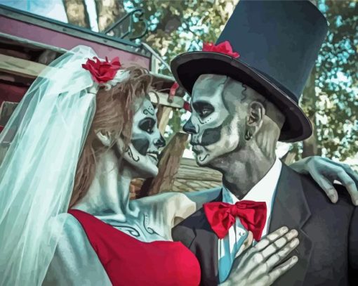 Sugar Skull Wedding Couple Diamond Painting