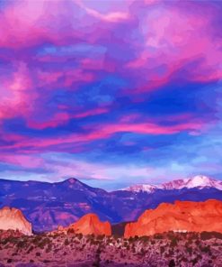 Sunset At Colorado Pikes Peak Diamond Painting