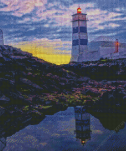 Sunset Santa Marta Lighthouse Diamond Painting