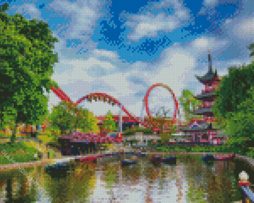 Tivoli Gardens In Copenhagen Diamond Painting