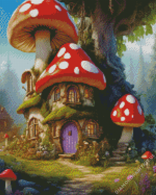 Toadstool Cottage Diamond Painting