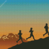 Trail Running In Mountain Silhouette Diamond Painting