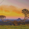 Tree with Glass House Mountains Diamond Painting