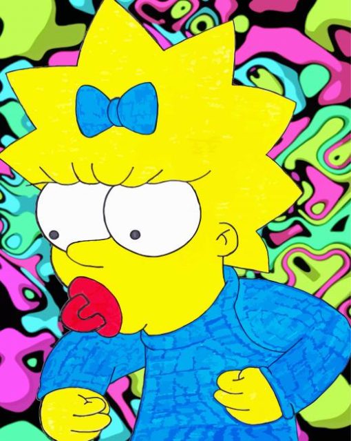 Trippy Maggie Simpson Diamond Painting