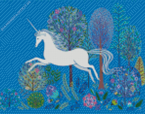 Unicorn In The Forest Abstract Diamond Painting