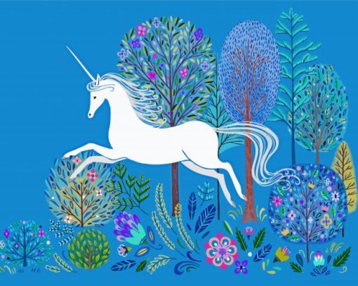 Unicorn In The Forest Abstract Diamond Painting