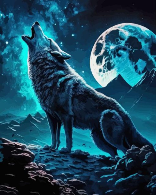 Wolf Spirit Howling Diamond Painting