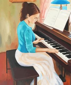 Woman Playing Piano Diamond Painting