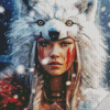 Woman With Wolf Mask Diamond Painting