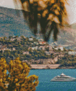 Yacht in Monaco View Diamond Painting